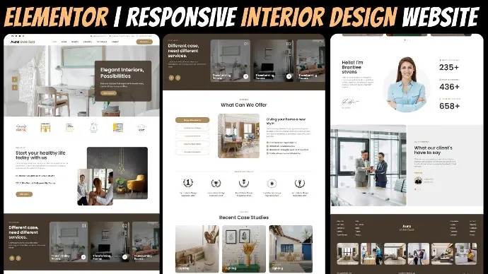 i will do elementor responsive interior design website